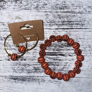 Basketball Earrings & Bracelet